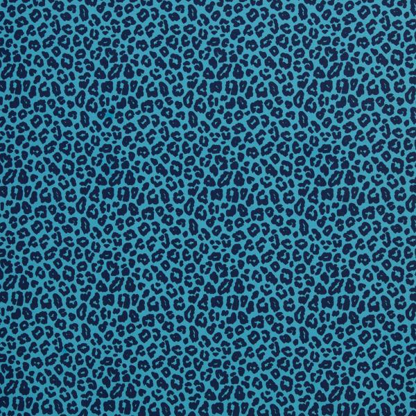 Baumwolle Leoni Animalprint  Dunkelblau/Aqua by Swafing